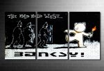 Mild mild west canvas art, Mild West Banksy Print, banksy teddy bear canvas, banksy canvas art, banksy cops canvas