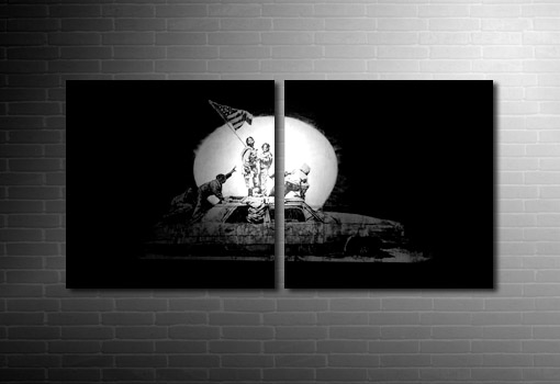 Banksy Canvas Car picture, banksy artwork, cheap banksy art uk, banksy wall art