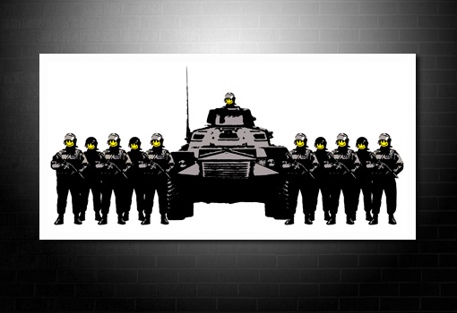 banksy canvas print have a nice day, banksy smiling cops, banksy canvas wall art, banksy canvas art print, banksy art uk