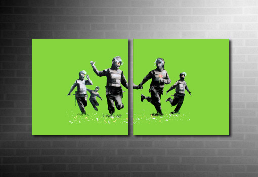 Banksy Riot Coppers Canvas, riot coppers banksy canvas, riot coppers banksy print, banksy canvas prints