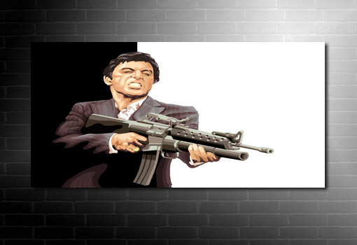 scarface canvas, scarface movie art, scarface wall art, scarface print, scarface pop art