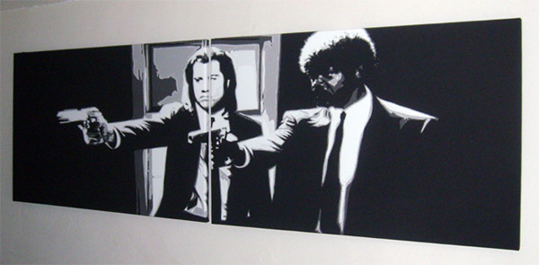 pulp fiction wall art, pulp fiction pop art, pulp fiction painting