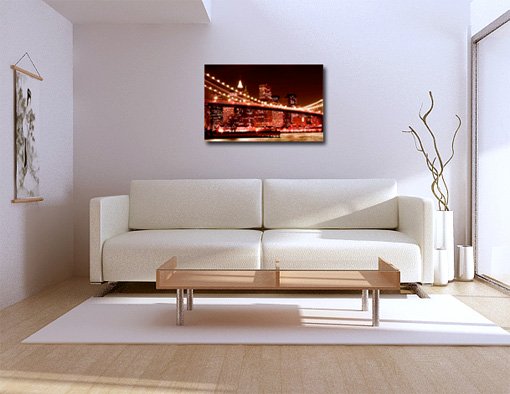 brooklyn bridge canvas, cityscape new york cityscape print