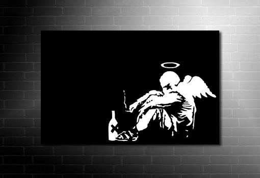 Banksy fallen angel canvas art, banksy angel canvas, banksy angel wall art, banksy canvas