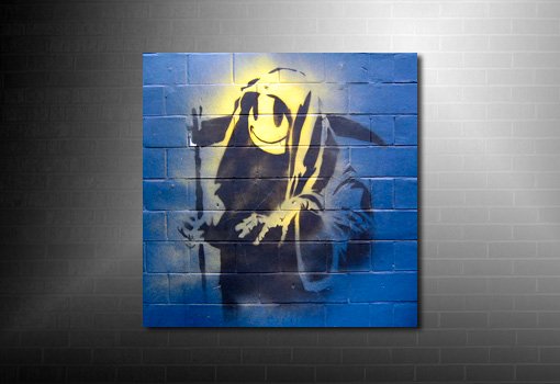 Grin Reaper Banksy Canvas print, cheap banksy art uk, banksy death canvas, banksy canvas print, banksy wall art