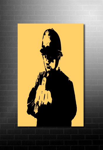 Banksy rude copper canvas art print, banksy modern art, banksy cops print, banksy canvas, banksy wall art