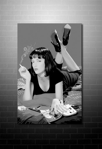 Pulp Fiction Limited Edition Canvas, uma thurman pop art, pulp fiction canvas, pulp fiction art print, pulp fiction wall art