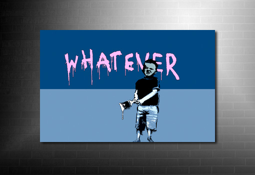 Banksy Canvas Whatever, banksy kid graffiti, canvas wall art, banksy modern art, banksy canvas art